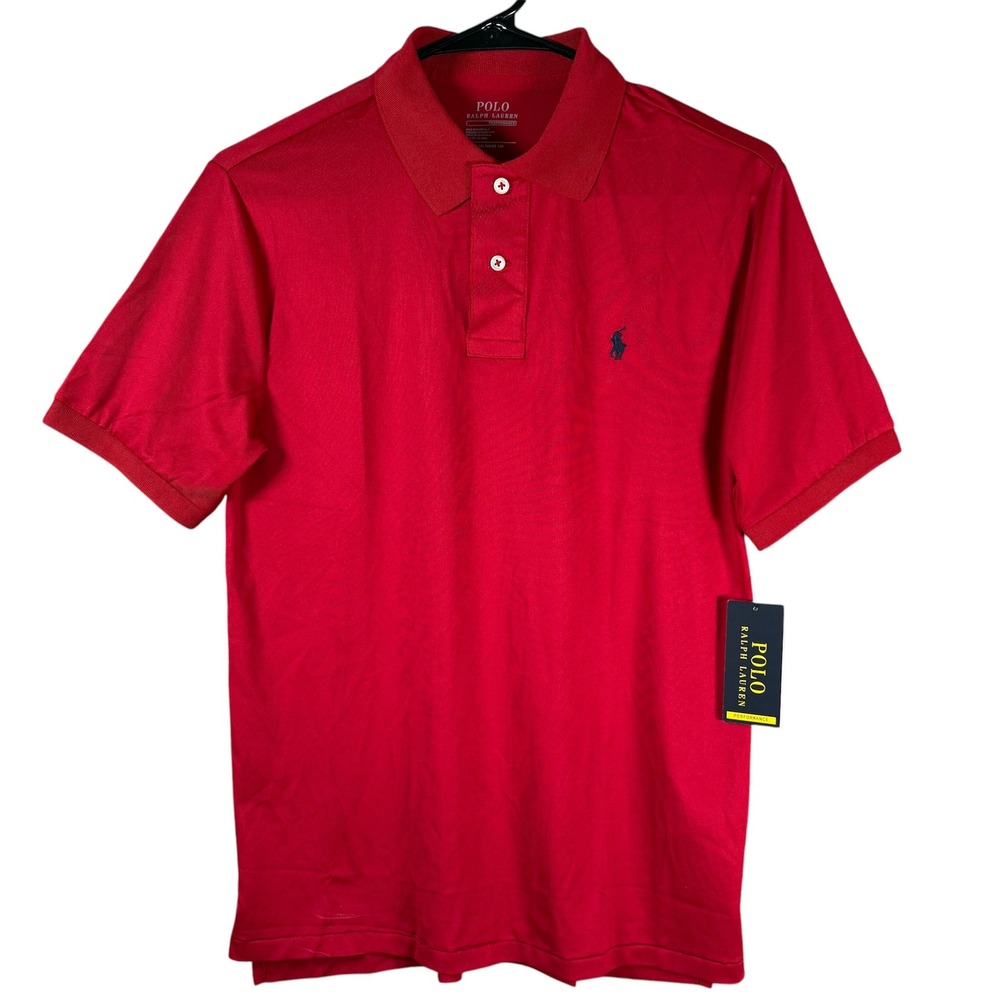 Polo Ralph Lauren Performance Polo Kids L 14-16 Red Short Sleeve Pony Logo Shirt
